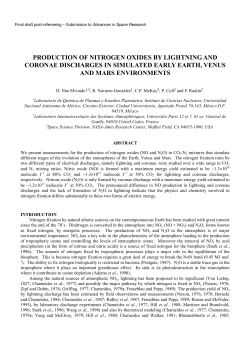 PRODUCTION OF NITROGEN OXIDES BY LIGHTNING AND