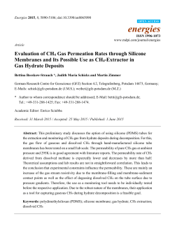 Evaluation of CH4 Gas Permeation Rates through Silicone