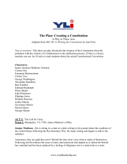 The Plan: Creating a Constitution