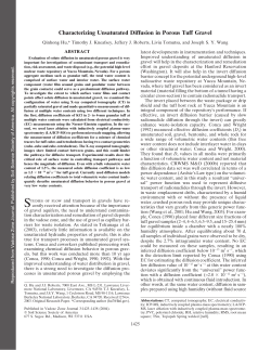Characterizing Unsaturated Diffusion in Porous Tuff Gravel