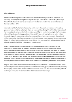 Milgram Model Answers