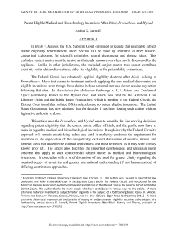 Patent Eligible Medical and Biotechnology Inventions After Bilski