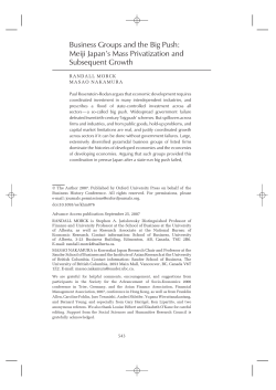 Business Groups and the Big Push: Meiji Japan`s Mass