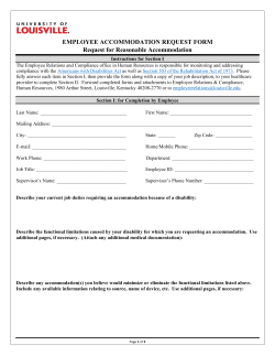 EMPLOYEE ACCOMMODATION REQUEST FORM Request for