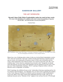 Helen Frankenthaler makes her mark in later works by