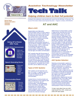 Tech Talk, Vol 6, No 1, AT and AAC