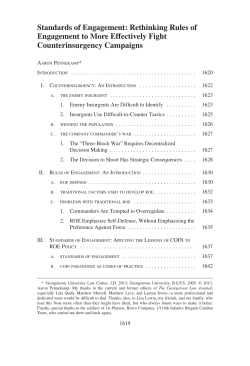 Standards of Engagement: Rethinking Rules of Engagement to