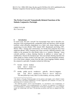 The Perfect Converb? Semantically