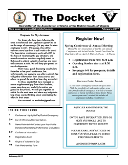 current issue of the docket - Association of Clerks of the District
