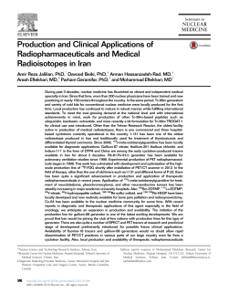 Production and Clinical Applications of Radiopharmaceuticals and