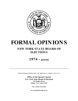 Formal Opinions of the State Board of Elections 1976 to