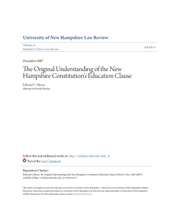 The Original Understanding of the New Hampshire Constitution`s