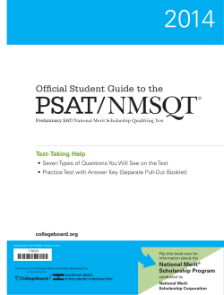 PSAT/NMSQT Official Student Guide 2014