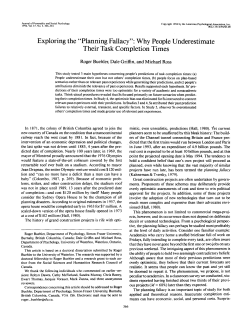 Exploring the "Planning Fallacy"