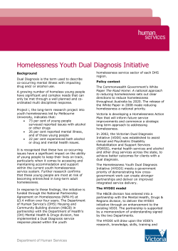 Homelessness Youth Dual Diagnosis Initiative
