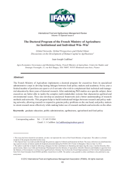 The Doctoral Program of the French Ministry of Agriculture