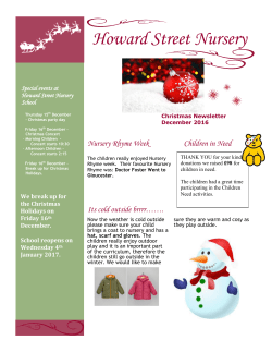December Newsletter - Howard Street Nursery School