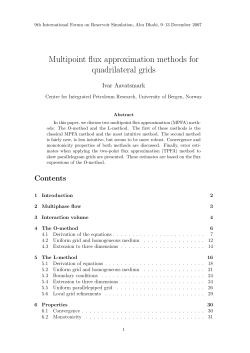 Multipoint flux approximation methods for quadrilateral grids