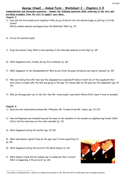 George Orwell - Animal Farm &ndash; Worksheet 1