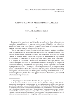 personification in aristophanes` comedies