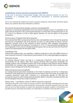 Limitations of non-invasive prenatal tests (NIPT)