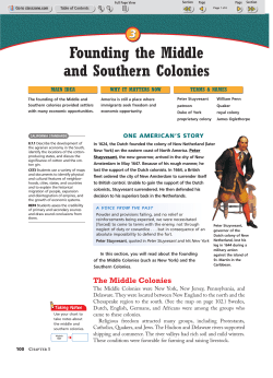 Founding the Middle and Southern Colonies