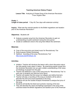 Analyzing a Protest Song of the American Revolution