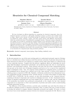 Heuristics for Chemical Compound Matching