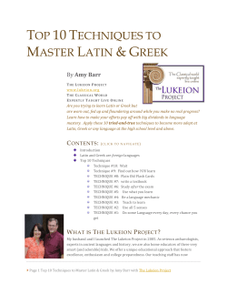Top 10 Techniques to Master Latin and Greek