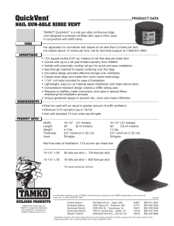 QuickVent&trade; NAIL GUN-ABLE RIDGE VENT
