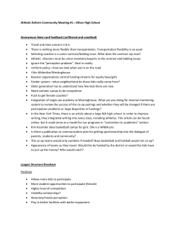 Athletic Reform Community Meeting #1&mdash;Oliver High School