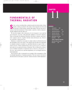 FUNDAMENTALS OF THERMAL RADIATION