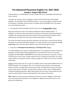 Pre-AP English 3-4 - Joseph A. Gregori High School