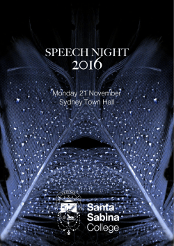 Speech Night 2016 - Santa Sabina College