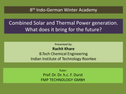 Combined Solar and Thermal Power generation. What does it bring