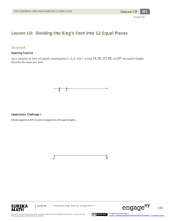 Lesson 10: Dividing the King`s Foot into 12 Equal Pieces