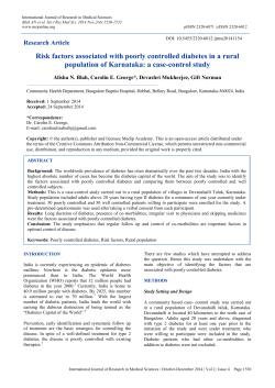 Risk factors associated with poorly controlled diabetes in a rural