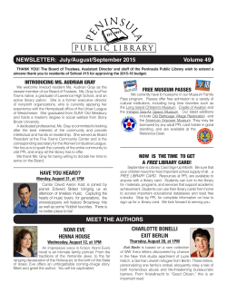 NEWSLETTER - Peninsula Public Library