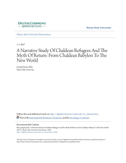 A Narrative Study Of Chaldean Refugees And The Myth Of Return