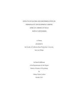 Effects of Racism and Discrimination on Personality Development