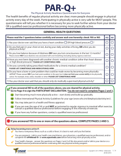 Physical Activity Readiness Questionnaire (PAR