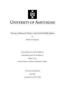 The Use of Romantic Poetry in the Chartist Public Sphere - UvA-DARE