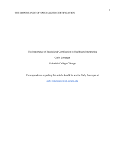 THE IMPORTANCE OF SPECIALIZED CERTIFICATION The