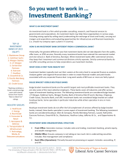 Investment Banking? - UT College of Liberal Arts