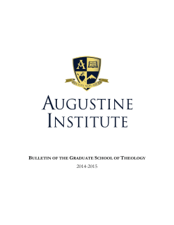 Graduate Bulletin - Augustine Institute