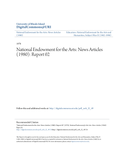 National Endowment for the Arts: News Articles (1980): Report 02