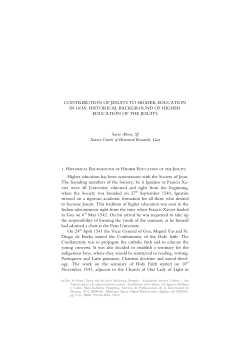 CONTRIBUTION OF JESUITS TO HIGHER EDUCATION IN