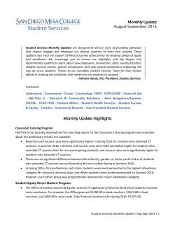 Monthly Update Highlights Monthly Update August