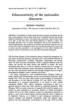 Ethnocentricity of the nationalist discourse