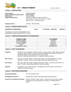 sds: green pigment